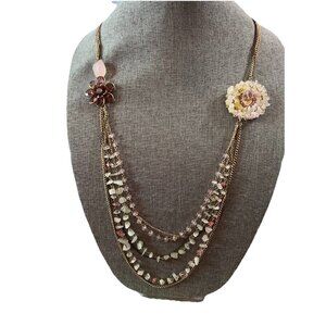 ALI-KHAN  NEW YORK Multi-Strand Crystal 34” Necklace VTG